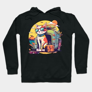 Happy Cute Traveler Cat - Born to Explore Hoodie